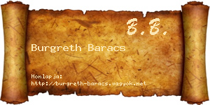 Burgreth Baracs névjegykártya